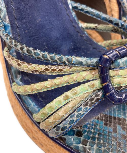 LOUIS VUITTON（ルイ ヴィトン）LOUIS VUITTON (ルイ ヴィトン) エスパドリーユウェッジソールサンダル ネイビー×ベージュ サイズ:35の古着・服飾アイテム