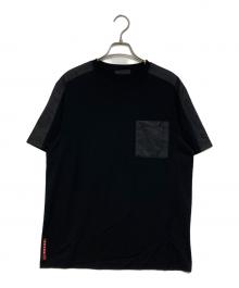 PRADA（プラダ）の古着「切替Tシャツ」｜ブラック