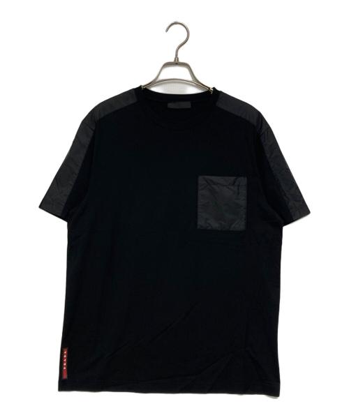 PRADA（プラダ）PRADA (プラダ) 切替Tシャツ ブラック サイズ:Mの古着・服飾アイテム