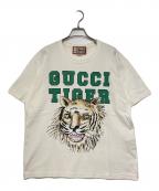 GUCCIグッチ）の古着「タイガープリントTシャツ」｜ホワイト