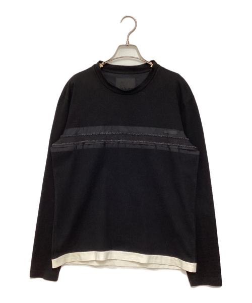 PRADA（プラダ）PRADA (プラダ) センター切替ボーダーL/Sカットソー ブラック サイズ:Sの古着・服飾アイテム