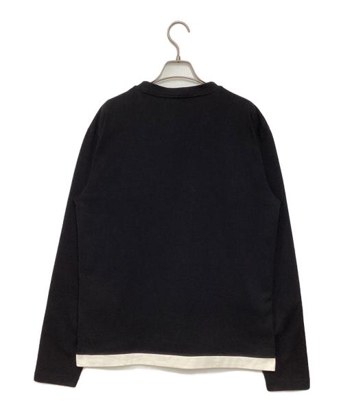 PRADA（プラダ）PRADA (プラダ) センター切替ボーダーL/Sカットソー ブラック サイズ:Sの古着・服飾アイテム