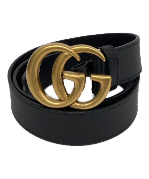 GUCCI（グッチ）GUCCI (グッチ) ダブルG スリムベルト ブラックの古着・服飾アイテム