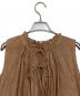 中古・古着 MARILYN MOON (マリリンムーン) sheer cotton gather blouse ブラウン サイズ:表記無し：7000円