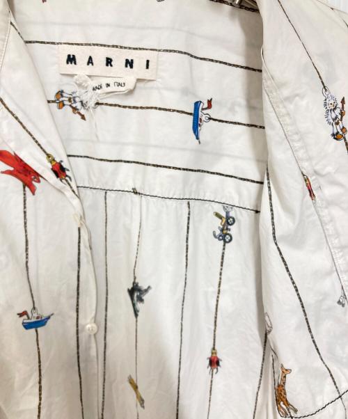 MARNI（マルニ）MARNI (マルニ) イラストプリント オープンカラーシャツ ホワイト サイズ:46の古着・服飾アイテム