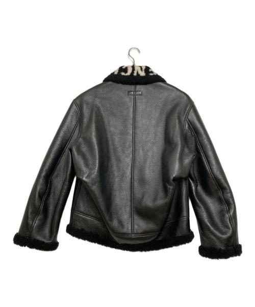 BALENCIAGA（バレンシアガ）BALENCIAGA (バレンシアガ) COCOON シアリング ムートン （コクーンシアリングムートン）レザージャケット ブラック サイズ:46の古着・服飾アイテム