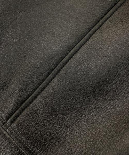 BALENCIAGA（バレンシアガ）BALENCIAGA (バレンシアガ) COCOON シアリング ムートン （コクーンシアリングムートン）レザージャケット ブラック サイズ:46の古着・服飾アイテム