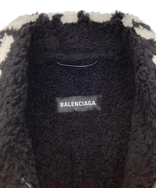 BALENCIAGA（バレンシアガ）BALENCIAGA (バレンシアガ) COCOON シアリング ムートン （コクーンシアリングムートン）レザージャケット ブラック サイズ:46の古着・服飾アイテム