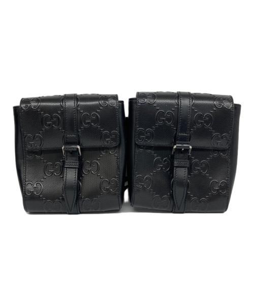 GUCCI（グッチ）GUCCI (グッチ) GGエンボスウエストバッグ ブラックの古着・服飾アイテム
