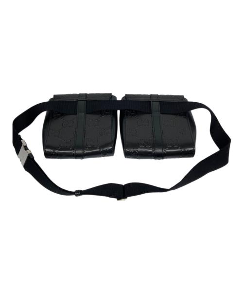 GUCCI（グッチ）GUCCI (グッチ) GGエンボスウエストバッグ ブラックの古着・服飾アイテム