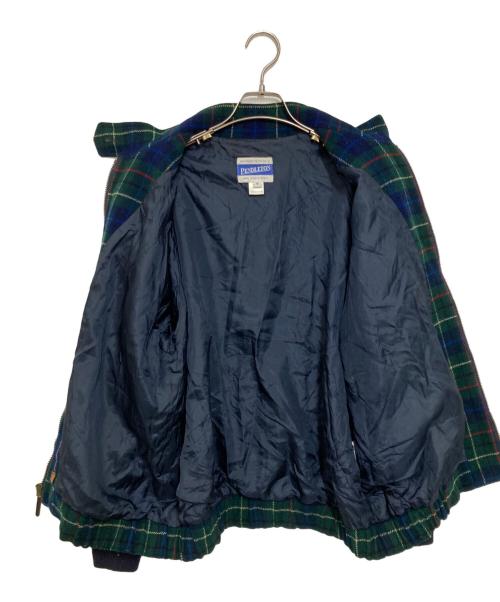 PENDLETON（ペンドルトン）PENDLETON (ペンドルトン) 90S' タータンチェックウールブルゾン グリーン×ネイビー サイズ:Mの古着・服飾アイテム