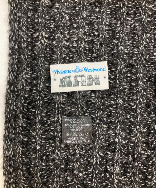 Vivienne Westwood man（ヴィヴィアン ウェストウッド マン）Vivienne Westwood man (ヴィヴィアン ウェストウッド マン) オーブ刺繍マフラー グレーの古着・服飾アイテム
