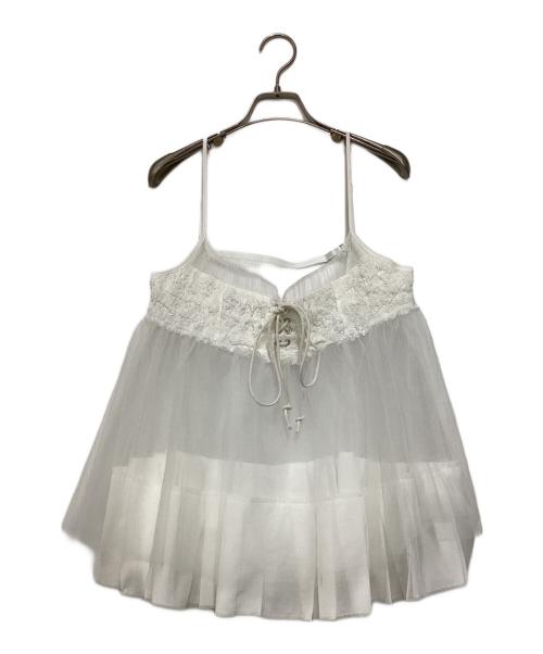 MAISON SPECIAL（メゾンスペシャル）MAISON SPECIAL (メゾンスペシャル) See-through Tulle Tunic(シースルーチュールチュニック) ホワイト サイズ:Freeの古着・服飾アイテム