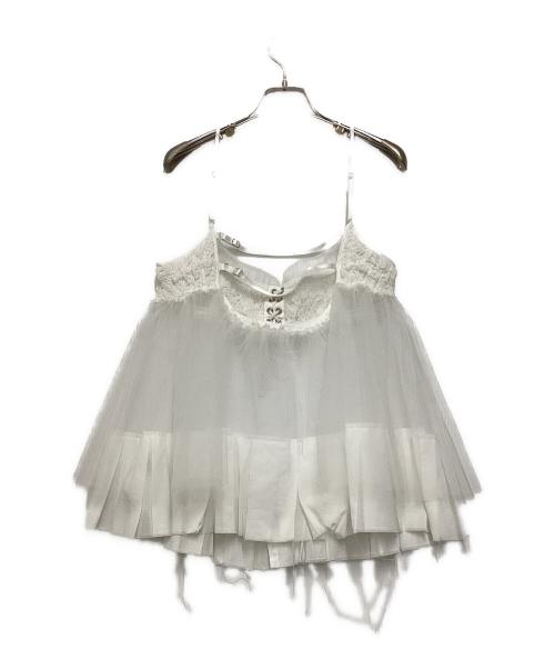 MAISON SPECIAL（メゾンスペシャル）MAISON SPECIAL (メゾンスペシャル) See-through Tulle Tunic(シースルーチュールチュニック) ホワイト サイズ:Freeの古着・服飾アイテム