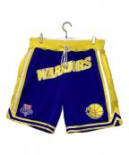 JUST★DON×MITCHELL & NESSジャストドン×ミッチェルアンドネス）の古着「NBA JUST DON HARDWOOD CLASSICS SHORT(エヌビーエージャストドンハードウッドクラッシックスショーツ)」｜ブルー×イエロー