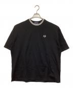 FRED PERRY×BEAMSフレッドペリー×ビームス）の古着「別注 オーバーサイズ ピケ Tシャツ」｜ブラック