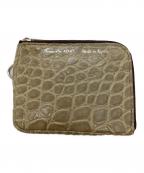 A.D.M.J.エーディーエムジェイ）の古着「クロコ型押しL字ファスナーウォレット」｜ベージュ