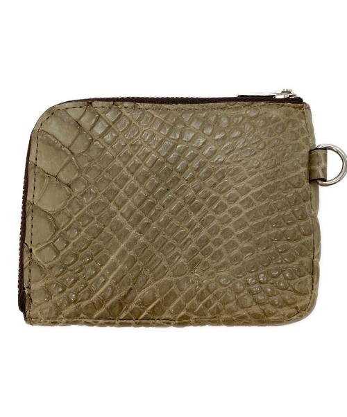 A.D.M.J.（エーディーエムジェイ）A.D.M.J. (エーディーエムジェイ) クロコ型押しL字ファスナーウォレット ベージュの古着・服飾アイテム