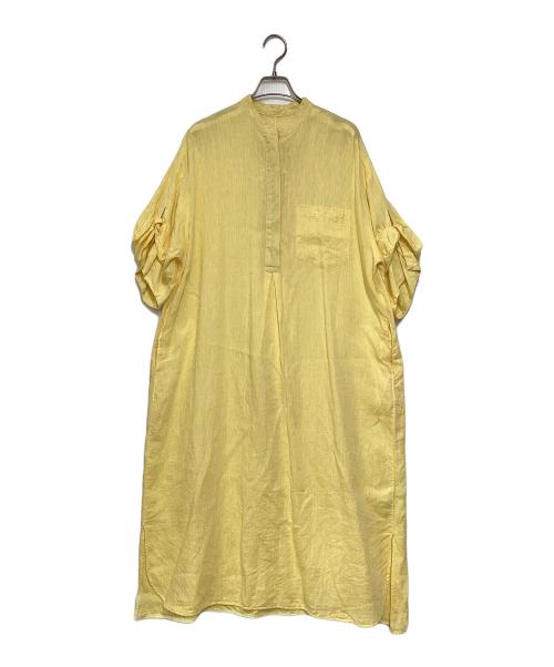 ticca（ティッカ）ticca (ティッカ) リネンツイストスリーブワンピース イエロー サイズ:Fの古着・服飾アイテム