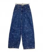 Lily Brownリリーブラウン）の古着「センターシームワイドデニムパンツ」｜インディゴ