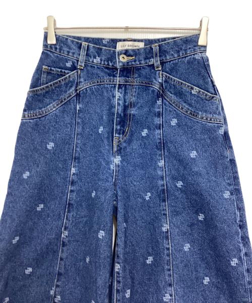 Lily Brown（リリーブラウン）Lily Brown (リリーブラウン) センターシームワイドデニムパンツ インディゴ サイズ:１の古着・服飾アイテム