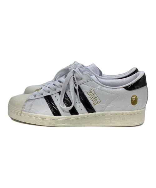 adidas（アディダス）adidas (アディダス) A BATHING APE (ア ベイシング エイプ) SUPERSTAR V BAPE ホワイト サイズ:28cmの古着・服飾アイテム