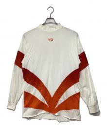 Y-3（ワイスリー）の古着「モックネックカットソー」｜アイボリー×オレンジ