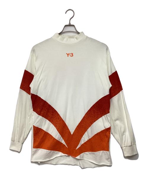 Y-3（ワイスリー）Y-3 (ワイスリー) モックネックカットソー アイボリー×オレンジ サイズ:Sの古着・服飾アイテム