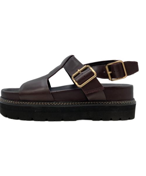 CLARKS（クラークス）CLARKS (クラークス) ORIANNA SKY WINE LEATHER サンダル ブラウン サイズ:26.0の古着・服飾アイテム
