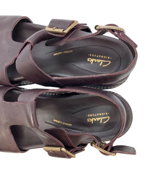CLARKS（クラークス）CLARKS (クラークス) ORIANNA SKY WINE LEATHER サンダル ブラウン サイズ:26.0の古着・服飾アイテム