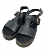 CLARKSクラークス）の古着「ORIANNA SKY BLACK LEATHER サンダル」｜ブラック