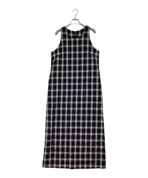 MONN.:.（モン）MONN.:. (モン) チェックワンピース ネイビー サイズ:Freeの古着・服飾アイテム