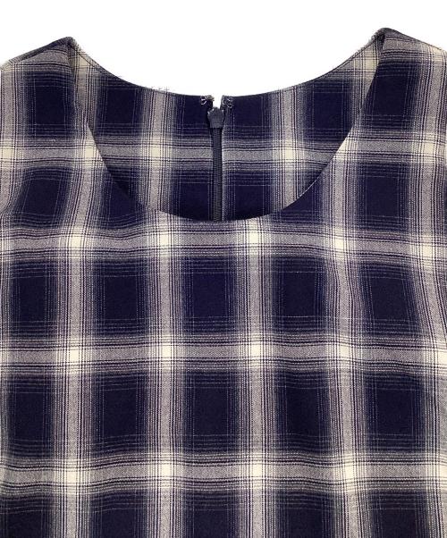 MONN.:.（モン）MONN.:. (モン) チェックワンピース ネイビー サイズ:Freeの古着・服飾アイテム