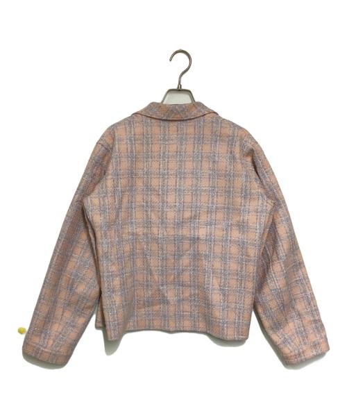MEYAME（メヤメ）MEYAME (メヤメ) リボンツイードジャケット ピンク×ブルー サイズ: Freeの古着・服飾アイテム
