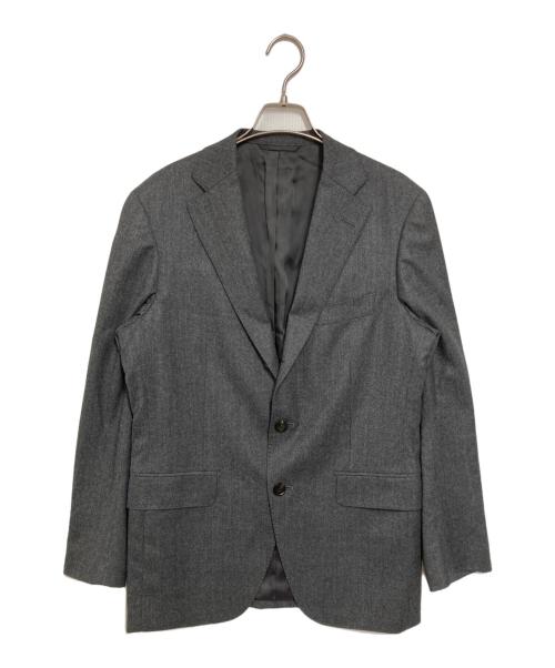 UNIVERSAL LANGUAGE（ユニバーサルランゲージ）UNIVERSAL LANGUAGE (ユニバーサルランゲージ) SUPER120'sウールフランネルジャケット セットアップ グレー サイズ:46の古着・服飾アイテム