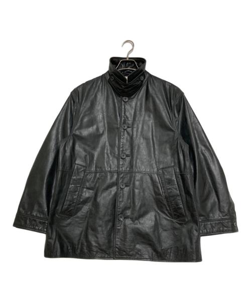 MAISON SPECIAL（メゾンスペシャル）MAISON SPECIAL (メゾンスペシャル) Buffalo Crack Leather Dress-Over Car Coat ブラック サイズ:０の古着・服飾アイテム
