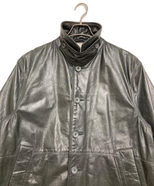 MAISON SPECIAL（メゾンスペシャル）MAISON SPECIAL (メゾンスペシャル) Buffalo Crack Leather Dress-Over Car Coat ブラック サイズ:０の古着・服飾アイテム