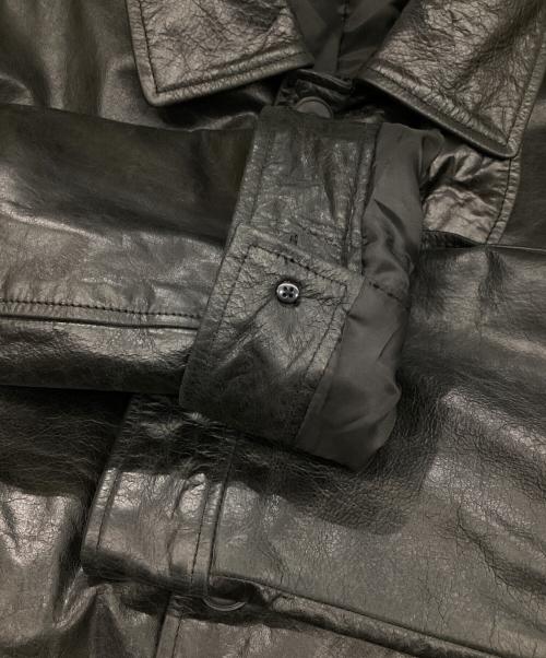 MAISON SPECIAL（メゾンスペシャル）MAISON SPECIAL (メゾンスペシャル) Buffalo Crack Leather Dress-Over Car Coat ブラック サイズ:０の古着・服飾アイテム