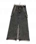 Ameriアメリ）の古着「MEDI INVERT SUSPENDER DENIM SKIRT」｜ブラック