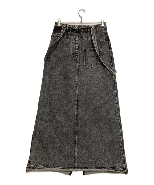 Ameri（アメリ）Ameri (アメリ) MEDI INVERT SUSPENDER DENIM SKIRT ブラック サイズ:26の古着・服飾アイテム