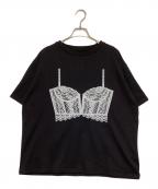 Ameriアメリ）の古着「MEDI LINGERIE TROMPE L`OEIL TEE」｜ブラック