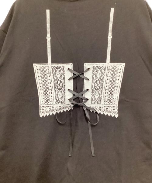 Ameri（アメリ）Ameri (アメリ) MEDI LINGERIE TROMPE L`OEIL TEE ブラック サイズ:Fの古着・服飾アイテム
