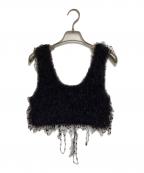 TODAYFULトゥデイフル）の古着「Fringe Knit Bustier」｜ブラック