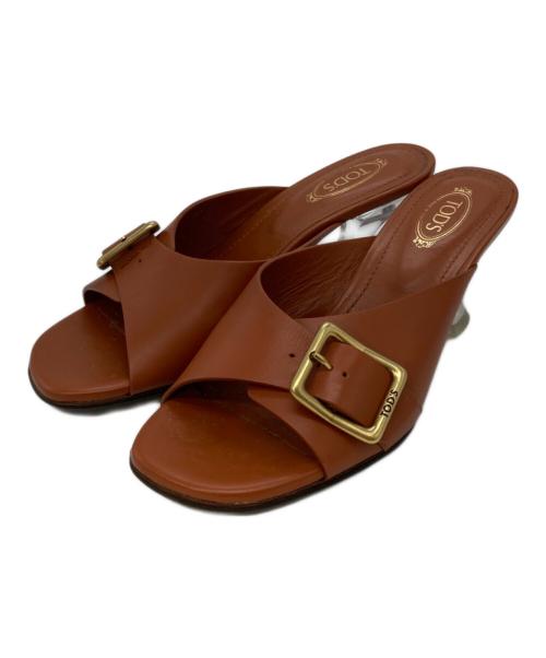 TOD'S（トッズ）TOD'S (トッズ) クリアヒールミュール ブラウン サイズ:37の古着・服飾アイテム