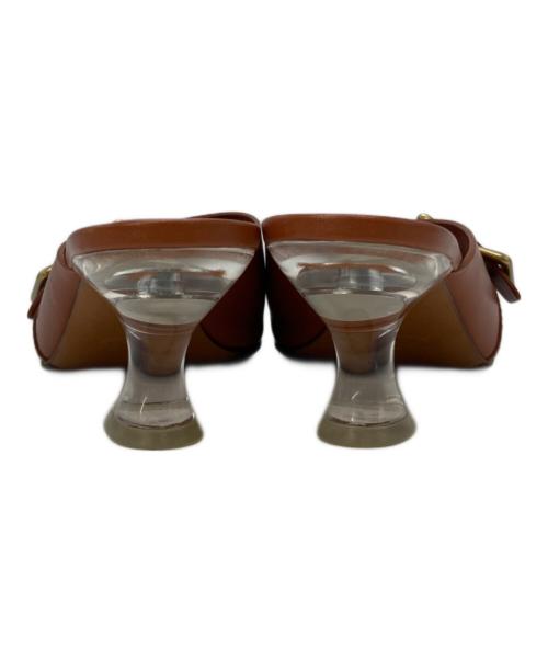 TOD'S（トッズ）TOD'S (トッズ) クリアヒールミュール ブラウン サイズ:37の古着・服飾アイテム