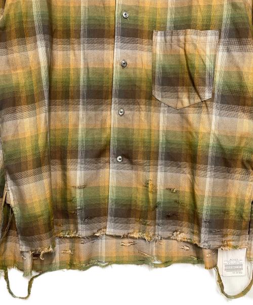 ANCELLM（アンセルム）ANCELLM (アンセルム) CHECK CRASH LS SHIRT ブラウン×グリーン サイズ:2の古着・服飾アイテム