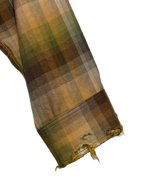 ANCELLM（アンセルム）ANCELLM (アンセルム) CHECK CRASH LS SHIRT ブラウン×グリーン サイズ:2の古着・服飾アイテム