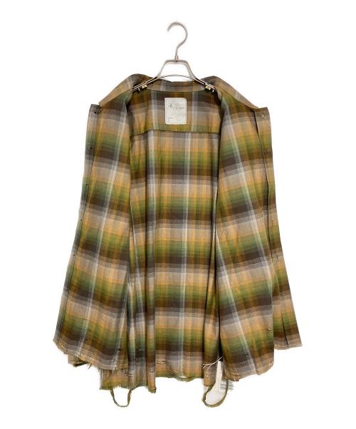 ANCELLM（アンセルム）ANCELLM (アンセルム) CHECK CRASH LS SHIRT ブラウン×グリーン サイズ:2の古着・服飾アイテム