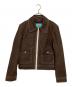 ZARA（ザラ）の古着「トップステッチ レザージャケット」｜ブラウン