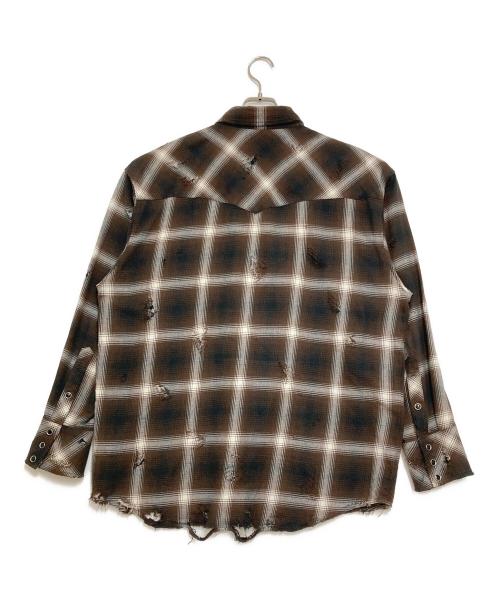 RAFU（ラフ）RAFU (ラフ) Western shirt（ウエスタンシャツ） ブラウン サイズ:Lの古着・服飾アイテム